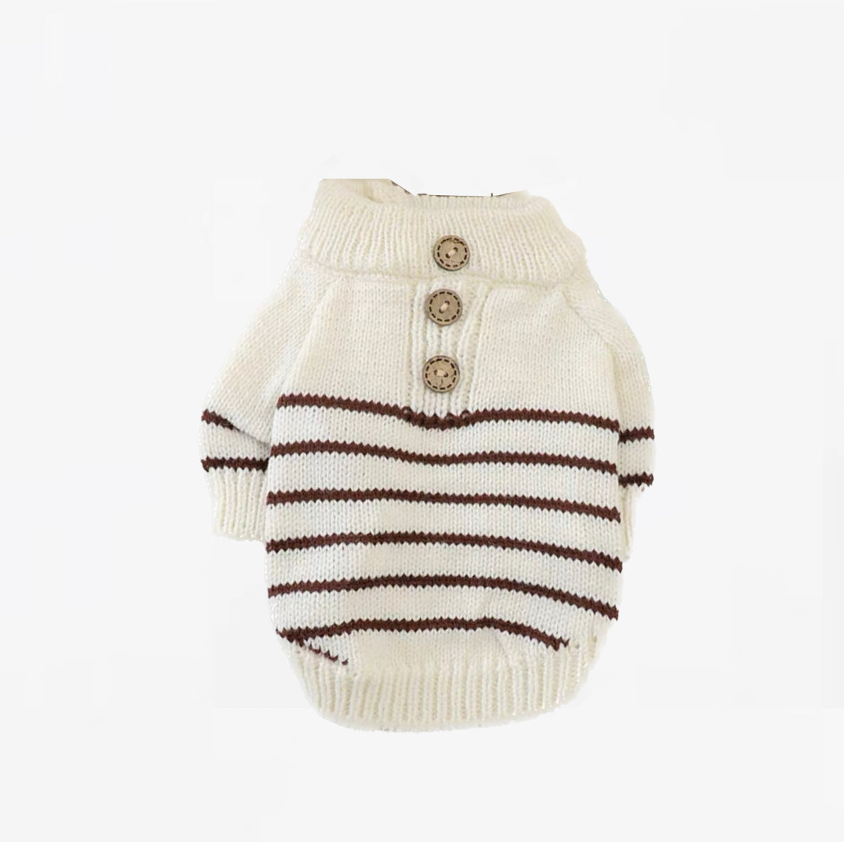 Button Horizontal Stripes Knit